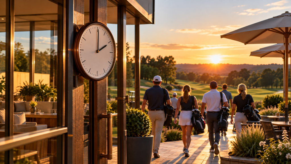 Golfclub im Abendlicht